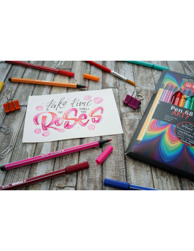 STABILO Pennarello Premium - Pen 68 - ARTYLine - Astuccio da 12 con appendino - 12 colori assortiti