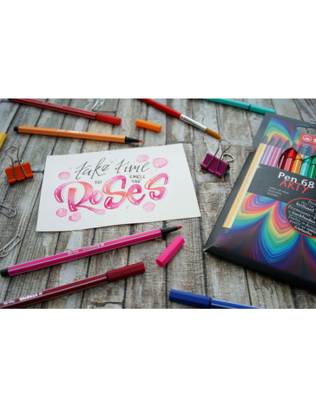 STABILO Pennarello Premium - Pen 68 - ARTYLine - Astuccio da 12 con appendino - 12 colori assortiti