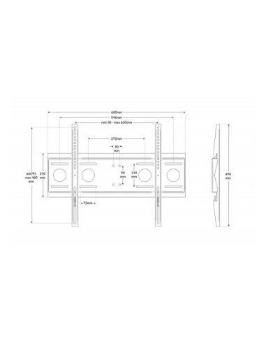UNIVERSAL FLAT WALL MOUNT  40-70