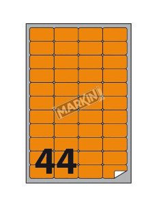 ETICHETTE A4 FLUO ARANCI047 5X25MM