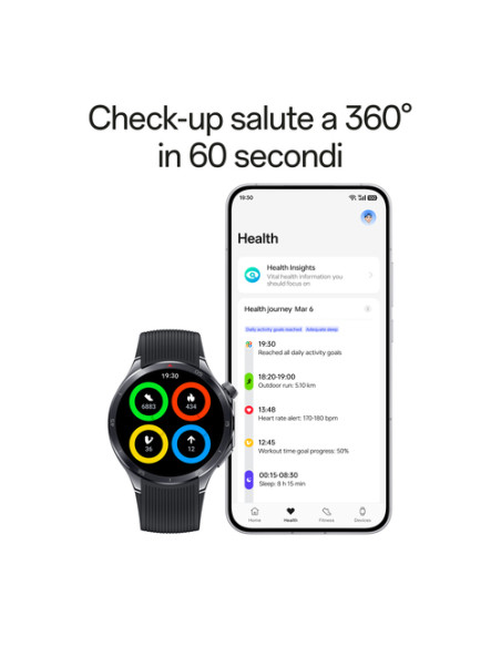 OPPO Watch X2, Display AMOLED da 1.50’’, Bluetooth 5.2 BLE, GPS, NFC, ColorOS Watch 7.0, Doppio processore Qualcomm, Android
