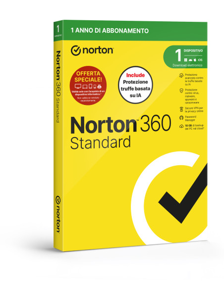 NORTON 360 STANDARD 2026 - ANTITRUFFA- ATTACH 1 DISPOSITIVO 12 MESI 10GB - IT BOX