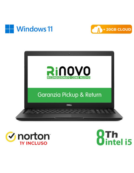 RINOVO NB DELL LATITUDE REFURBISHED E3500 I5-8X00U, DDR4 8GB, SSD 256GB, HDMI, 15.6, W11P, GRADE A,