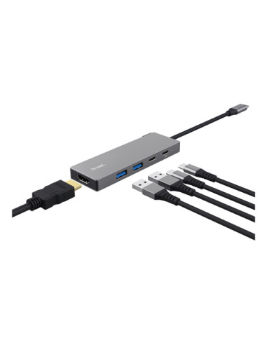 Trust 26062 hub di interfaccia USB tipo-C Grigio