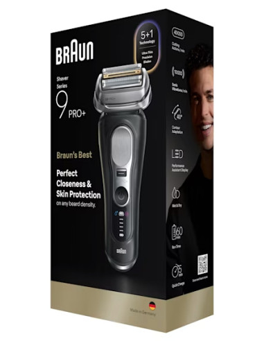 Braun Series 9 Pro+ 9600s Rasoio Trimmer Nero
