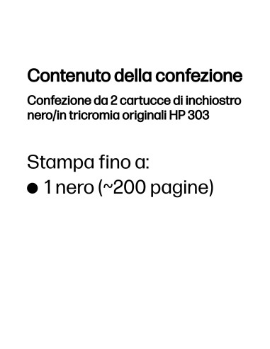 HP Confezione da 2 cartucce di inchiostro nero/in tricromia originali 303