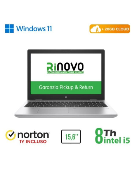NB HP RINOVO REFURBISHED 650 G5 RN62522312 15.6" i5-8x00U 8GB SSD NEW 256GB W11P CLOUD 20GB + NORTON