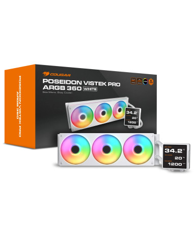 COUGAR Poseidon Vistek Pro ARGB 360 Processore Raffreddatore di liquidi tutto in uno 12 cm Bianco
