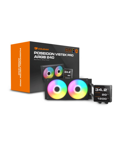 COUGAR Poseidon Vistek Pro ARGB 240 Processore Raffreddatore di liquidi tutto in uno 12 cm Nero