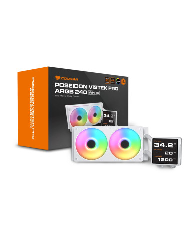 COUGAR Poseidon Vistek Pro ARGB 240 Processore Raffreddatore di liquidi tutto in uno 12 cm Bianco