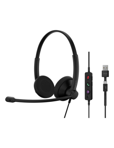 EPOS 1001421 cuffia e auricolare Cablato A Padiglione Ufficio USB Type-C / USB Type-A Nero