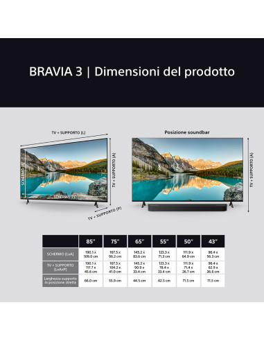 Sony K-85S3 2,15 m (84.6") 4K Ultra HD Smart TV Wi-Fi Nero