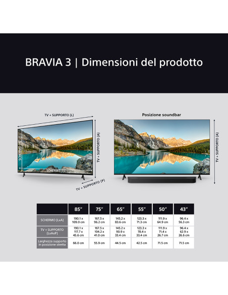 Sony K-75S3 189,2 cm (74.5") 4K Ultra HD Smart TV Wi-Fi Nero