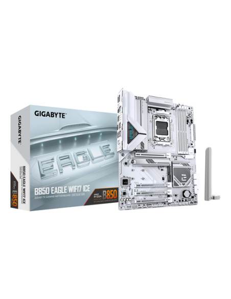 GIGABYTE B850 EAGLE WIFI7 ICE Scheda madre - CPU AMD Ryzen serie 9000, VRM digitale a 8+2+2 fasi, fino a 8200 MHz DDR5 (O.C.), 1