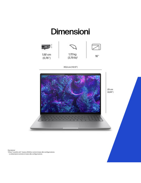 HP ZBook 8 G1i Wolf Pro Security Edition Intel Core Ultra 9 285H Workstation mobile 40,6 cm (16") WUXGA 8 GB DDR5-SDRAM 1 TB SSD