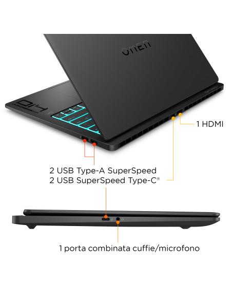 HP OMEN Transcend 14-fb1002nl Intel Core Ultra 7 255H Computer portatile 35,6 cm (14") 3K 16 GB LPDDR5x-SDRAM 1 TB SSD NVIDIA Ge