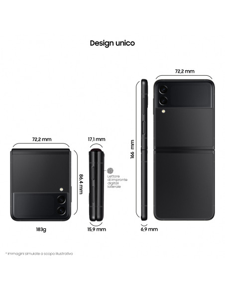 Samsung Galaxy Z Flip3 5G 128GB Phantom Black RAM 8GB Display 1,9" Super AMOLED/6,7" Dynamic AMOLED 2X