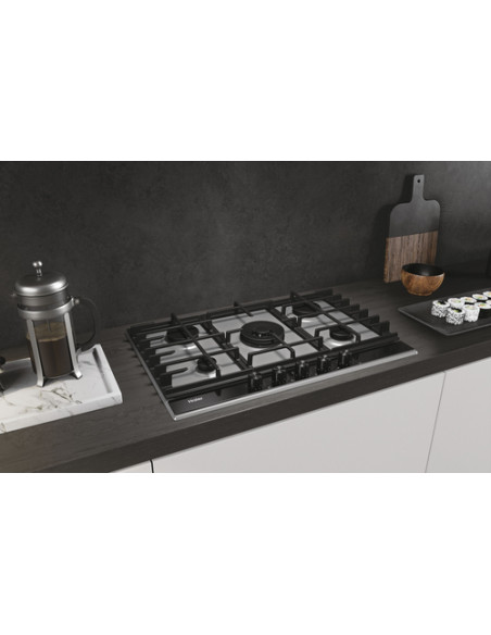 Haier Series 4 HAHG7W5XH Acciaio inox Da incasso 74.5 cm Gas 5 Fornello(i)