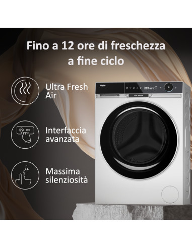 Haier Ultra X11, Lavatrice Carica Frontale 10 KG, 20% più efficente della classe A, 1400 giri, Bianco, Direct Motion, Refresh, 