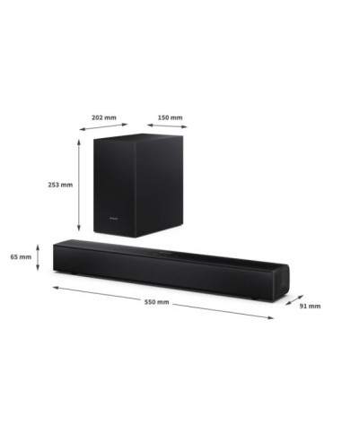 SOUNDBAR 2.1 55CM 180W SUB WIRELESS
