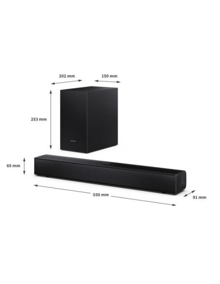 SOUNDBAR 2.1 55CM 180W SUB WIRELESS