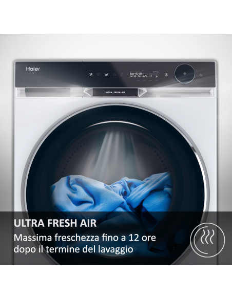 Haier Ultra X11, Lavatrice Carica Frontale 10 KG, 20% più efficente della classe A, 1400 giri, Bianco, Direct Motion, Refresh, 