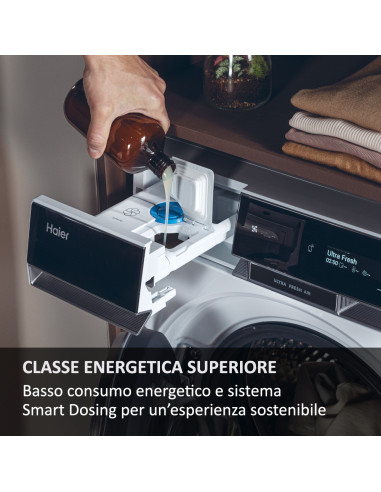 Haier Ultra X11, Lavatrice Carica Frontale 10 KG, 20% più efficente della classe A, 1400 giri, Bianco, Direct Motion, Refresh, 