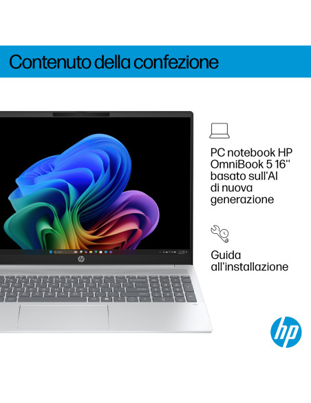 HP OmniBook 5 NGAI OmniBook 5 Next Gen AI 16-ag1020nl Copilot+ PC AMD Ryzen AI 5 340 Computer portatile 40,6 cm (16") 2K 16 GB L