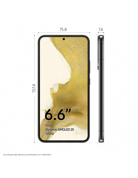 Samsung Galaxy S22+ 5G Display 6.6'' Dynamic AMOLED 2X, 4 fotocamere, RAM 8 GB, 128 GB, 4.500mAh, Phantom Black