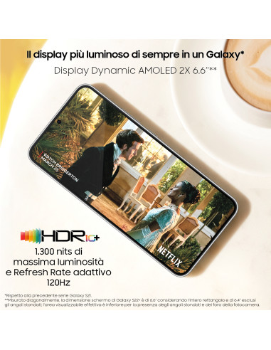 Samsung Galaxy S22+ 5G Display 6.6'' Dynamic AMOLED 2X, 4 fotocamere, RAM 8 GB, 128 GB, 4.500mAh, Phantom Black