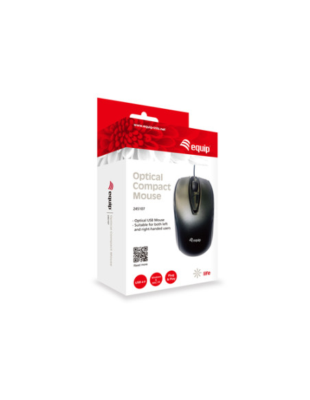 Equip 245107 mouse Ufficio Ambidestro USB tipo A Ottico 1000 DPI