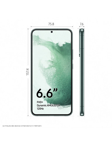 Samsung Galaxy S22+ 5G Display 6.6'' Dynamic AMOLED 2X, 4 fotocamere, RAM 8 GB, 128 GB, 4.500mAh, Green
