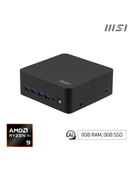 MSI Cubi Z AI 8M AMD Ryzen 9 8945HS Barebone 0.9L sized PC Nero AMD SoC 4 GHz Altoparlanti incorporati