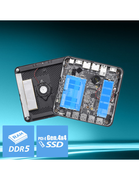 MSI Cubi Z AI 8M AMD Ryzen 9 8945HS Barebone 0.9L sized PC Nero AMD SoC 4 GHz Altoparlanti incorporati