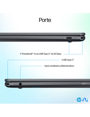 HP OmniBook Ultra Flip 14-fh0011nl Copilot+ PC Intel Core Ultra 7 256V Ibrido (2 in 1) 35,6 cm (14") Touch screen 3K 16 GB LPDDR