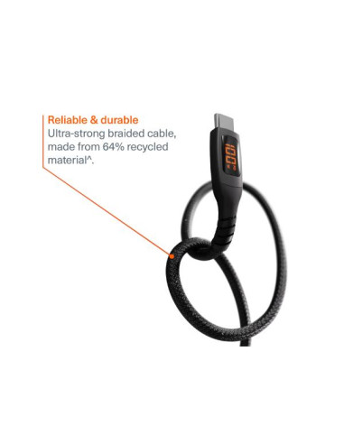 CABLE USB-C WITH LED 1MT BK