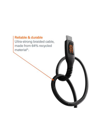 CABLE USB-C WITH LED 1MT BK