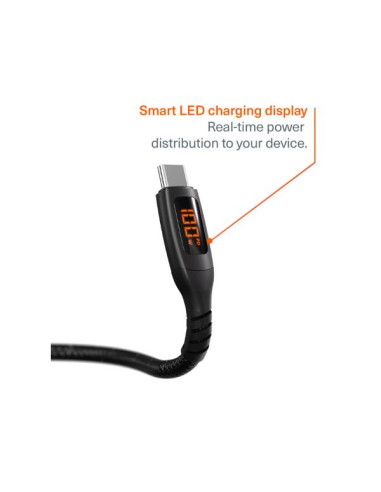 CABLE USB-C WITH LED 1MT BK