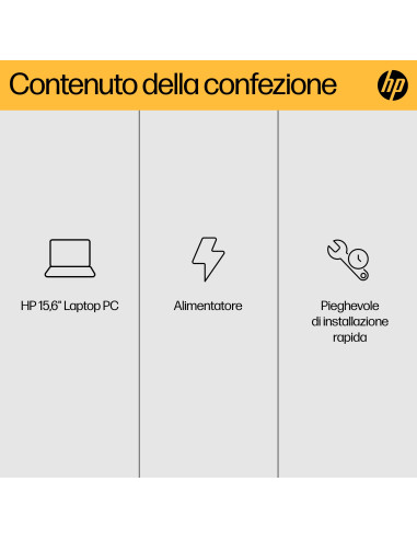HP 15-fc0086nl AMD Ryzen™ 5 5625U Computer portatile 39,6 cm (15.6") Full HD 16 GB DDR4-SDRAM 512 GB SSD Wi-Fi 6 (802.11ax) Wi