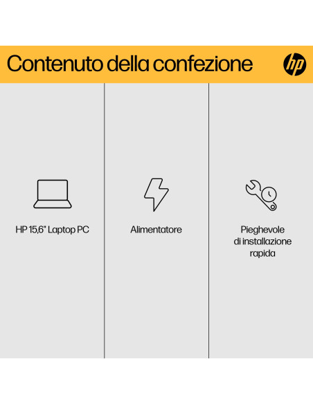 HP 15-fc0086nl AMD Ryzen™ 5 5625U Computer portatile 39,6 cm (15.6") Full HD 16 GB DDR4-SDRAM 512 GB SSD Wi-Fi 6 (802.11ax) Wi