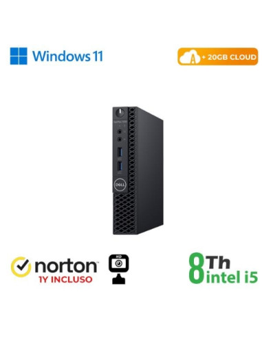 MINI PC DELL RINOVO REFURBISHED Optiplex 3060-5060M RN45522381 i5-8x00 8GB SSD NEW 256GB W11P + CLOUD 20GB + NORTON
