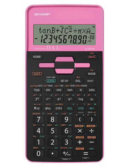 Sharp EL531THBPK - ROSA calcolatrice Tasca Calcolatrice scientifica Nero, Rosa