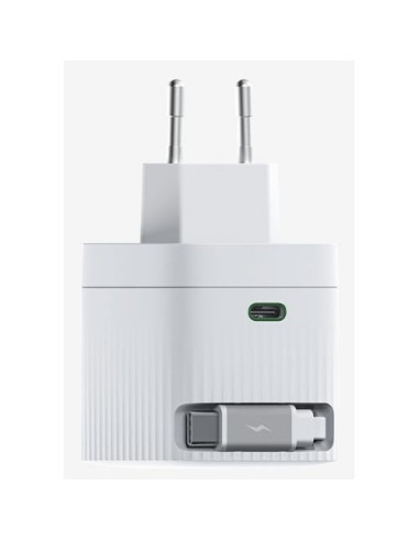 ALIMENTATORE HIKVISION USB-C 1P + 1 CAVO Retrattile - BIANCO OUT:67W IN:100/240VAC - HIKSEMI HS-HUB-GaN67