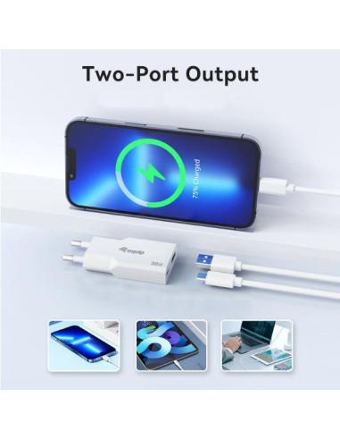 2-PORT 30W GAN SLIM USB PD USB-C X1