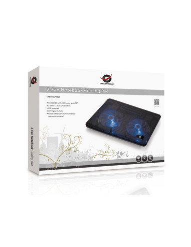 Conceptronic CNBCOOLPAD2F base di raffreddamento per laptop 39,6 cm (15.6") Nero