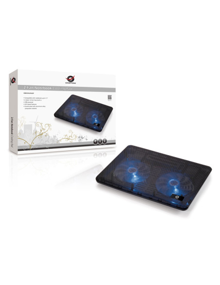 Conceptronic CNBCOOLPAD2F base di raffreddamento per laptop 39,6 cm (15.6") Nero