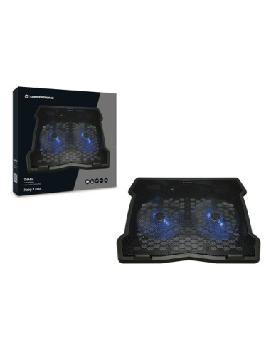 Conceptronic THANA06B base di raffreddamento per laptop 39,6 cm (15.6") Nero
