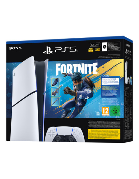 Sony PlayStation 5 Digital Edition - Fortnite Flowering Chaos Bundle 825 GB Wi-Fi Nero, Bianco