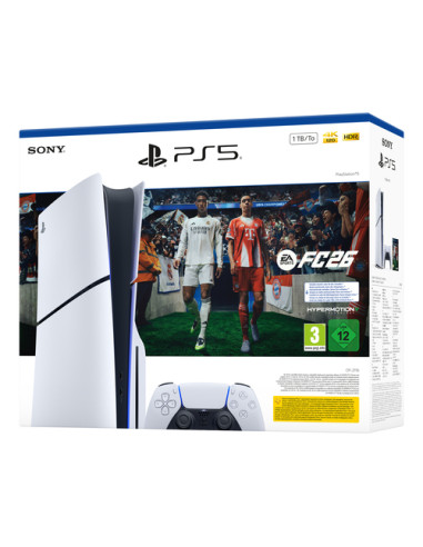 Sony PlayStation 5 + EA Sports FC 26 Bundle 1 TB Wi-Fi Nero, Bianco