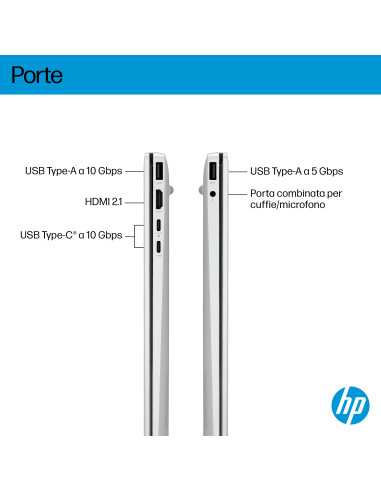 HP OmniBook 5 Laptop Next Gen AI 16-ag1022nl Copilot+ PC AMD Ryzen AI 7 Computer portatile 40,6 cm (16") 2K 32 GB LPDDR5x-SDRAM 